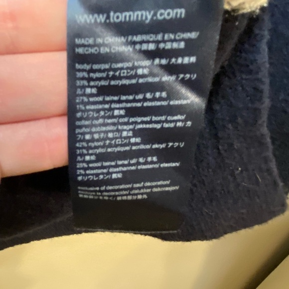 Fair Isle Knit Sweater Wool Blend – Navy/White/Pink – Size M - Picture 5 of 6